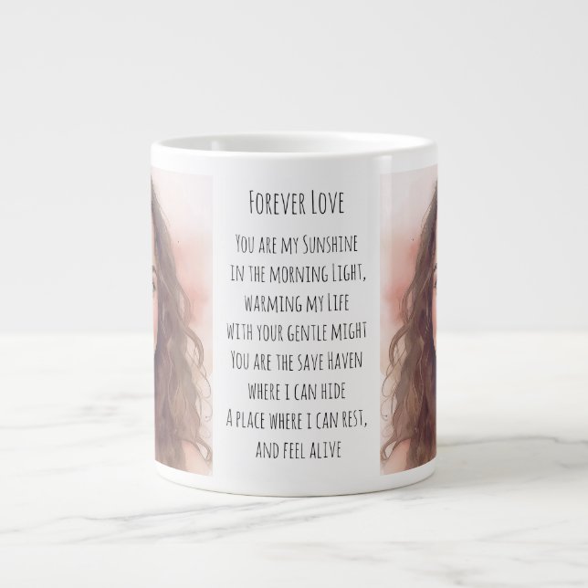 Valentine, Forever love Large Coffee Mug (Front)