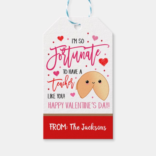 Valentine Fortune Cookie Gift Tag (Front)