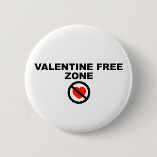 Valentine Free Zone 6 Cm Round Badge