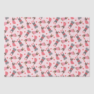 Valentine French Bulldogs Tissue Paper
