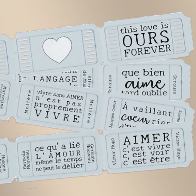 Valentine French Love Quote Cut Out Tickets (Creator Uploaded)