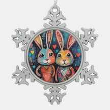 Valentine Friends Bunnies long ears hearts