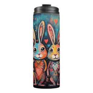Valentine Friends Bunnies long ears hearts Thermal Tumbler