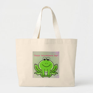 Valentine Frog Large Tote Bag