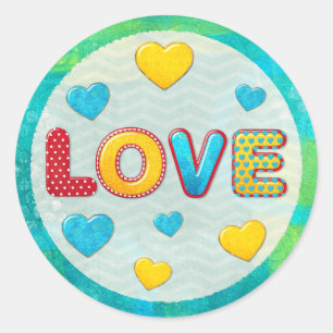Valentine Fun 3D Mix and Match Classic Round Sticker