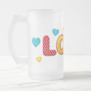 Valentine Fun 3D Mix and Match Frosted Glass Beer Mug