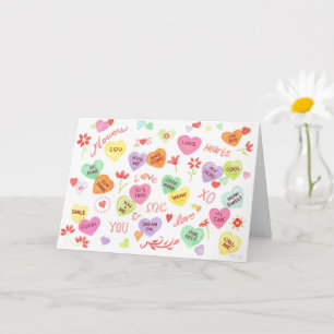 Valentine Fun Hearts Flowers You Are the Best Card
