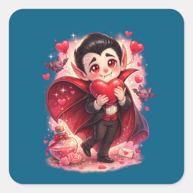 Valentine Funny Dracula Sticker – Cute Love  (Front)