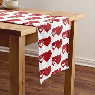 VALENTINE FUNNY HEARTS Table Runner