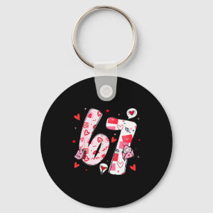 Valentine Funny Six Seven 6 7 Meme Men Women Kids Key Ring