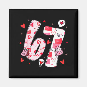 Valentine Funny Six Seven 6 7 Meme Men Women Kids  Magnet