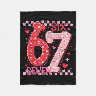 Valentine Funny Six Seven 6 7 Meme Slang Men Women Fleece Blanket