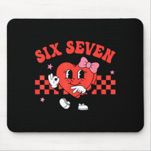 Valentine Funny Six Seven Heart Bow Meme Gen Alpha Mouse Mat