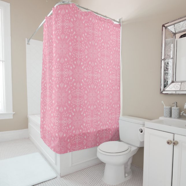 Valentine Garden Mandala Shower Curtain (In Situ)