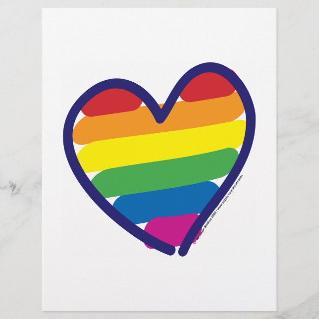 Valentine Gay Pride Rainbow Heart Flyer (Front)