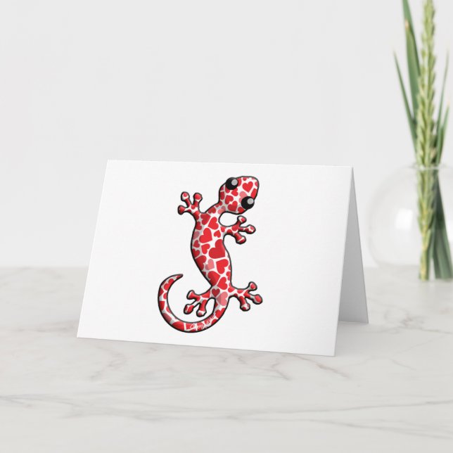 Valentine Gecko Lizards Holiday Card (Front)