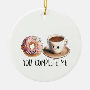 Valentine Gift Coffee You Complete Me Ceramic Tree Decoration