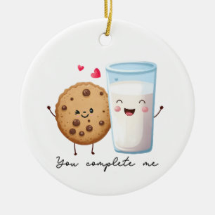 Valentine Gift Cookie You Complete Me Ceramic Tree Decoration