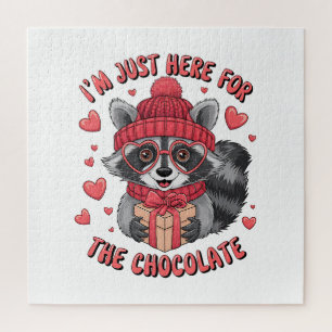 Valentine Gift I Am Just Here For The Chocolate Jigsaw Puzzle