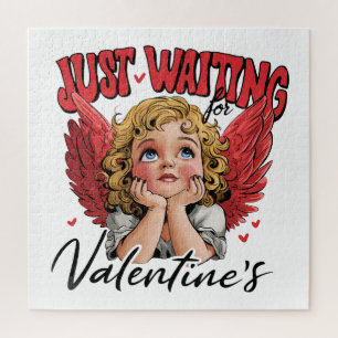 Valentine Gift Just Waiting For Valentine Jigsaw Puzzle