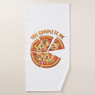 Valentine Gift Pizza You Complete Me Bath Towel