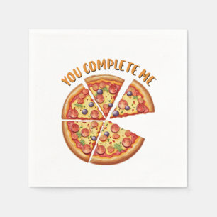 Valentine Gift Pizza You Complete Me Napkin