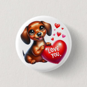 Valentine Gift - Wiener Wonder Dachshund 3 Cm Round Badge