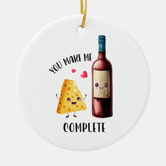 Valentine Gift You Make Me Complete Ceramic Tree Decoration (Front)