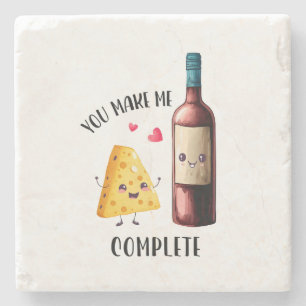 Valentine Gift You Make Me Complete Stone Coaster