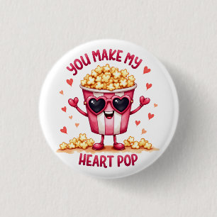 Valentine Gift You Make My Heart Pop 3 Cm Round Badge