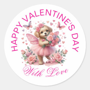 Valentine Gifts - Pawsitively Adorable Puppy 14 Classic Round Sticker