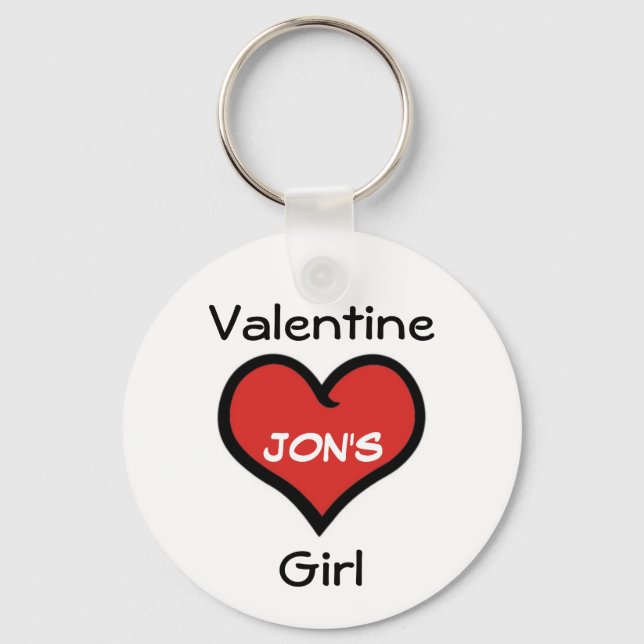 Valentine Girl - Customised Key Ring (Front)