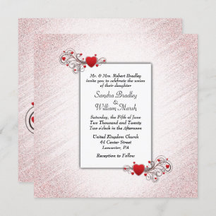 Valentine Glitter Wedding Invitation