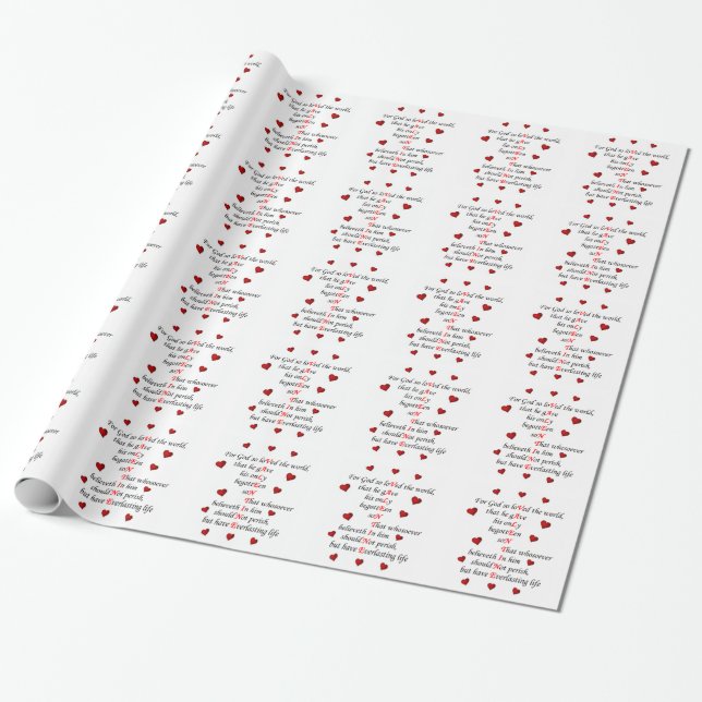 Valentine Glossy Wrapping Paper, 2' x 6' Roll Paper (Unrolled)