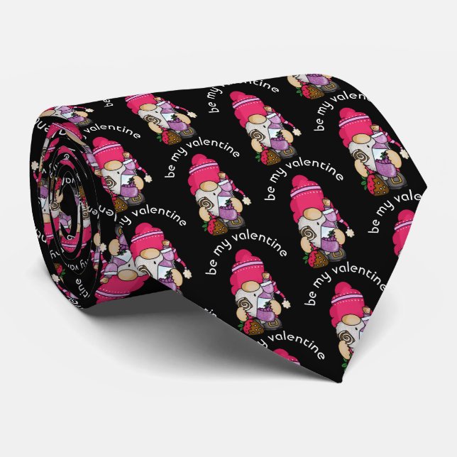 Valentine Gnome and Wine Tie (Rolled)