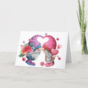 Valentine Gnome Couple Greeting Card