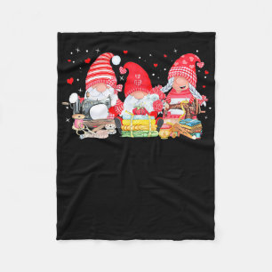 Valentine Gnome Quilting Sewing Seamstress Women M Fleece Blanket