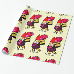 VALENTINE GNOME wrapping paper