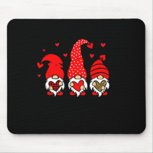 Valentine Gnomes Holding Heart Leopard Happy Valen Mouse Mat
