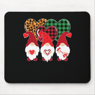 Valentine Gnomes Holding Heart Leopard Happy Valen Mouse Mat