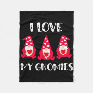 Valentine Gnomes I Love My Gnomies Best Friends Ma Fleece Blanket