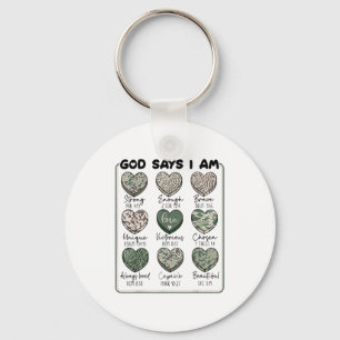 Valentine God Says I Am Heart Girl Women Kid Chris Key Ring