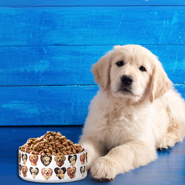 Valentine Golden Retriever Dog bowl (Charming Valentine Golden Retriever Dog bowl)