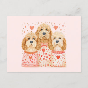 Valentine Goldendoodle Dogs Postcard