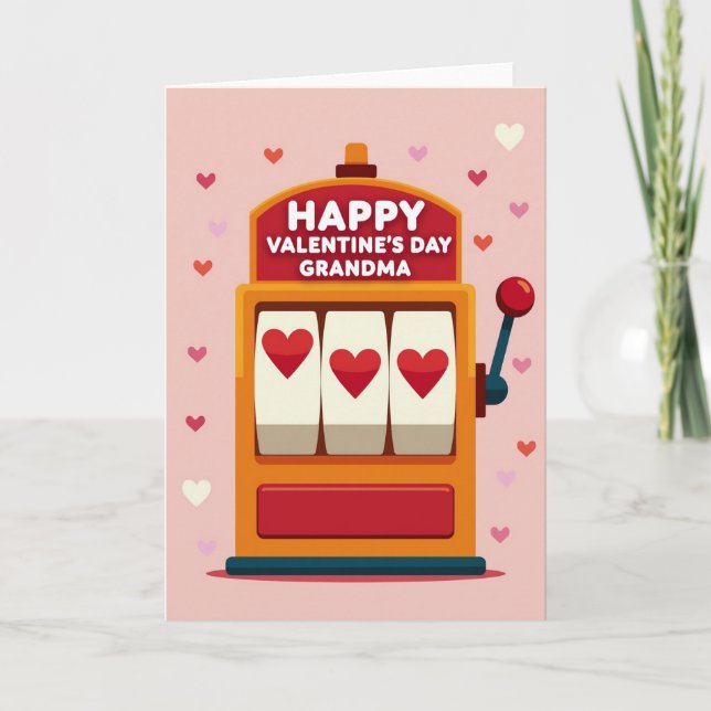 Valentine Grandma Slot Hearts Card (Front)