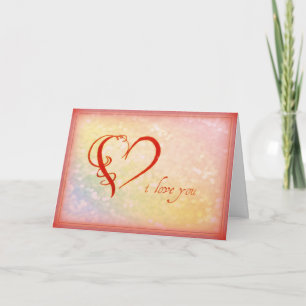 Valentine Greeting- I Love You Heart Holiday Card
