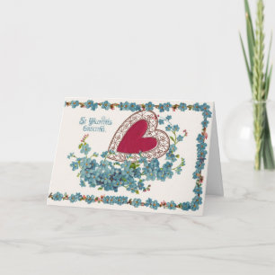 Valentine Greeting With Heart Holiday Card
