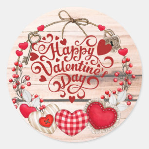Valentine Greetings Classic Round Sticker