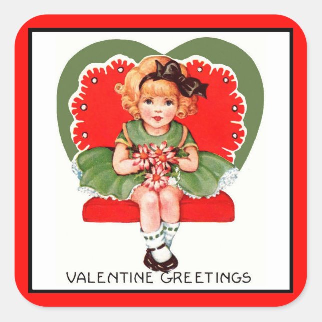 Valentine Greetings Sticker (Front)