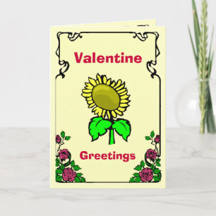 Valentine Greetings, Sunflower 1 Holiday Card